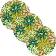 3 Pcs Round Trivet for Hot Dishes 15in Cotton Thread Weave Pots Pans Set Holder for Crock Pot Kitchen Decor Colorful Floral Pattern