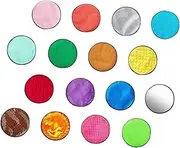 Abbraccia 16 Pieces Textured Sensory Mats 20 cm Dia Practical Floor Tiles Wall Panels for Boys and Girls Child Exploration Development