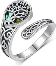 [Daixiya] Highland Cow/Mushroom/Snake/Dragon/Tree of Life/Sunflower/Dragonfly Spoon Rings for Women 925 Sterling Silver Vintage Thumb Rings Jewelry Gifts For Women