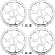 X AUTOHAUX Universal 6" Car Speaker Grills Cover Round 6 Inch Audio Speaker Subwoofer Guard Protector Case with Mounting Screws ABS Silver Tone - Pack of 4
