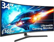 34 inch ultrawide Curved Gaming Monitor, UWQHD 3440x1440, 1500R Curvature 165hz