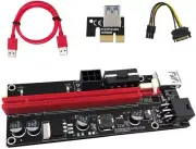 PCIE GPU Riser Latest V009S 6 PIN + MOLEX GPU Mining ETH USB