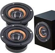 Replacement Woofer, 1 Pair Home 2 Inches Audio Woofer Subwoofer Replacement, Bass and Treble Round Audio Woofer Speaker Accessories for Watching Movies