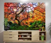 Tree of Life Tapestry Wall Hanging Trippy Sun and Moon Aesthetic Wall Accent Art