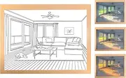 Light Art Painting Elegant Glow LED Illuminated Painting Light Photo Frame Wall Bedroom Living Room Home Decor, LED Glowing Photo Behind Picture Frames (9.1in*6.7in, Sun Dog)
