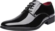 Bruno Marc Men's Faux Patent Leather Tuxedo Dress Shoes Classic 13, Black