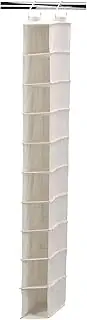 Household Essentials 311322 Hanging Shoe Storage Organizer for Closets |10 Pocket Shelves Natural Canvas