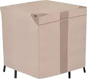 Modern Leisure 2915 Monterey Patio Chairs, Bar Height Table, Outdoor Cover (66 L x 64 D x 34 H inches) Water-Resistant, Khaki/Fossil