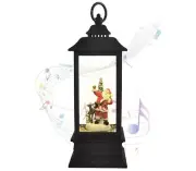 Yurozac Lighted Christmas Snow Globe Lantern Santa Battery LED Music 6hTimer New