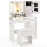 Costway Dressing Table Makeup Vanity Table & Stool Set