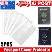 5x Passport Cover Transparent Protector Travel Clear Holder Organizer Wallet New