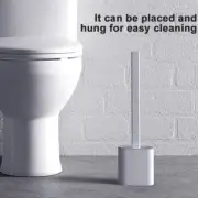 Bathroom Cleaning Brush Set Silicone Toilet Brush With Holder & Wall-hung Hook
