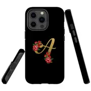 For Apple iPhone 13 Pro Case, Armour Back Cover, Embellished Letter A