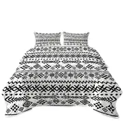 Black and White Aztec Coverlet