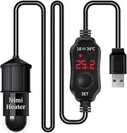 Lnqwhduu Aquarium Heating Rod Fish Tank Heater Mini USB Charging Submersible Thermostat Heater Adjustable Temperature 18-34℃