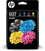 HP 937 CMYK Original Ink Cartridge 4-Pack 937 Multipack Black/Cyan/Magenta/Yellow (6C400NE)