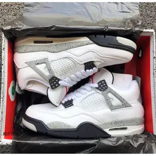 Air Jordan 4 Retro white cement 白水泥籃球鞋 情侶 840606