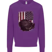 American Labrador USA Flag Dog Kids Sweatshirt Jumper