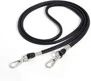 Thin Soft PU Leather Crossbody Replacement Chain Strap for Small Bag，Purse，Wallet，Clutch，Phone Case (Black - Silver)