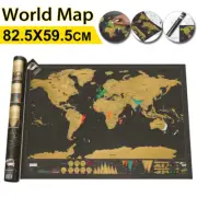 Travel Scratch Off Map of the World Deluxe Wall Poster Gift for Travelers