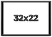 32x22 Shadow Box Frame Black | 1 inches Deep Real Wood Contemporary Shadowbox Di
