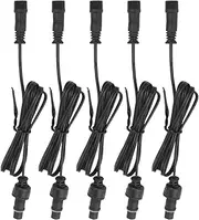 5 Pcs Deck Light Extension Cable, IP67 Waterproof 3.3ft 2Pin Extension Cable Wire with Male and Female Connectors at Both Ends for Single Color LED Deck Light