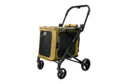 Ibiyaya BigBuddy Pet Stroller and Crate Combo, Camel