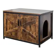 Cat Litter Box Enclosure Top Open Pet House Furniture Storage Bench Table Hidden Cabinet Particleboard Metal