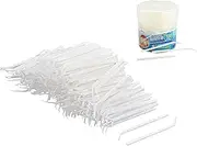 Plastic Household Teeth Cleaning Tool Curved Hook Toothpicks White (150PCS)