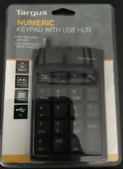 TARGUS Numeric Keypad w/2 USP ports 19 Full Size Keys Data Entry Windows PC NEW
