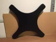 Black X shaped shelf / table top / wall art / whatever -weighs about 11.5 pounds