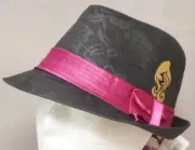 EVER AFTER HIGH FEDORA Girls Hat One Size Fits Most Flowered Black NEW w/TAGS