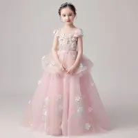 在飛比找Yahoo!奇摩拍賣優惠-租借兒童粉色 公主連身裙裙超美婚紗 禮服洋裝花仙子生日拍照走
