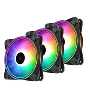 DeepCool CF120 PLUS 3 in 1 (3-Pack) Customisable Addressable RGB LED Lighting 3 PACK, Fan Dimension 120x120x26.5 mm(LxWxH) DP-F12-AR-CF120P-3P