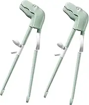 Dinosaur Training Chopsticks,2 Pairs Chopsticks ,Reusable Chopsticks Learning Chopstick Helper (Light Green)