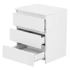 White Modern Nightstand Bedside Table with 3 Drawers Storage Furniture