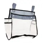 Mesh Beach Bag, Building Blocks Bath Supplies Storage Hanging Bag, Black
