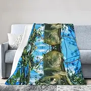 ObabO Bear Koala Multi-Size Extra Soft Flannel Blanket(Vertical Model),Plush Sofa Blanket Is Light And Warm,Durable