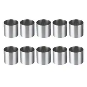 10 Pieces Stainless Steel Mousse Rings Round Biscuit Cutter Cake Mold Kitchen Baking Pastry Tool for Tart,Fondant,etc silver