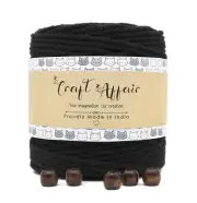 3ply Twisted Cotton Thread 20MTR, 4mm Get Free Wooden Beads 12mm