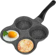 4 Hole Frying Pan Pancake Maker with Handle Pancake Pan Non Stick Omelet Pan Breakfast Eggs Kitchen Utensils Hamburger Eye Pan Gas Stove Electric