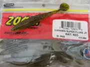 10 Zoom 3.75" Swimmin Super Fluke Jr Paddle Tail SwimBaits - Wat. Red 117-054