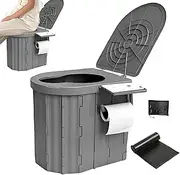 Portable Potty for Adults | Retractable Travel Potty with Lid | Large Capacity Vehicle Commode, Reusable Hiking Accessories for Outdoor