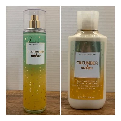 Bath and Body Works CUCUMBER MELON Fine Fragrance Mist and Body Lotion