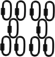 WOONEKY 10pcs Stainless Steel Carabiner Clips Oval Locking Quick Links for Ropes Chains Straps for Camping Hiking Fishing Outdoor Activities Durable and Easy to Use