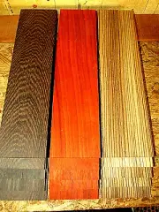 6 PIECES KD SANDED THIN WENGE, PADAUK, ZEBRAWOOD 24" X 3" X 1/4"