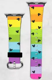 Disney Pride Mickey Heads Apple Watch Band NEW 38/40/41 & 42/44/45 LGBT
