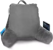 Cozy Reading Pillow with Pockets - Shredded Memory Foam Back Support Pillow