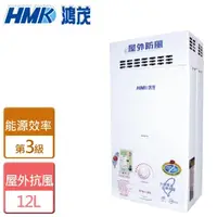 在飛比找momo購物網優惠-【HMK 鴻茂】自然排氣防風瓦斯熱水器 12L(H-6150