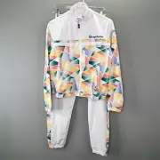 Sergio Tacchini Mosaico Track Suit XS Women Jacket Pants White 2 Pc Tennis NWT